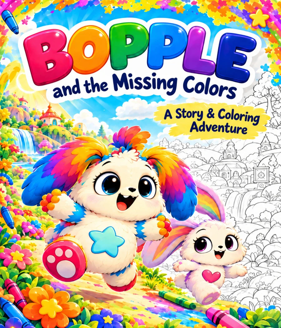 Front-cover artwork for Bopple and the Missing Colors
